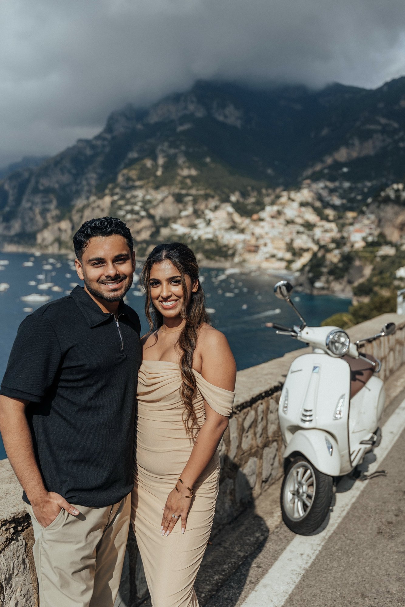 Jithin John and his wife on the Amalfi Coast, Italy